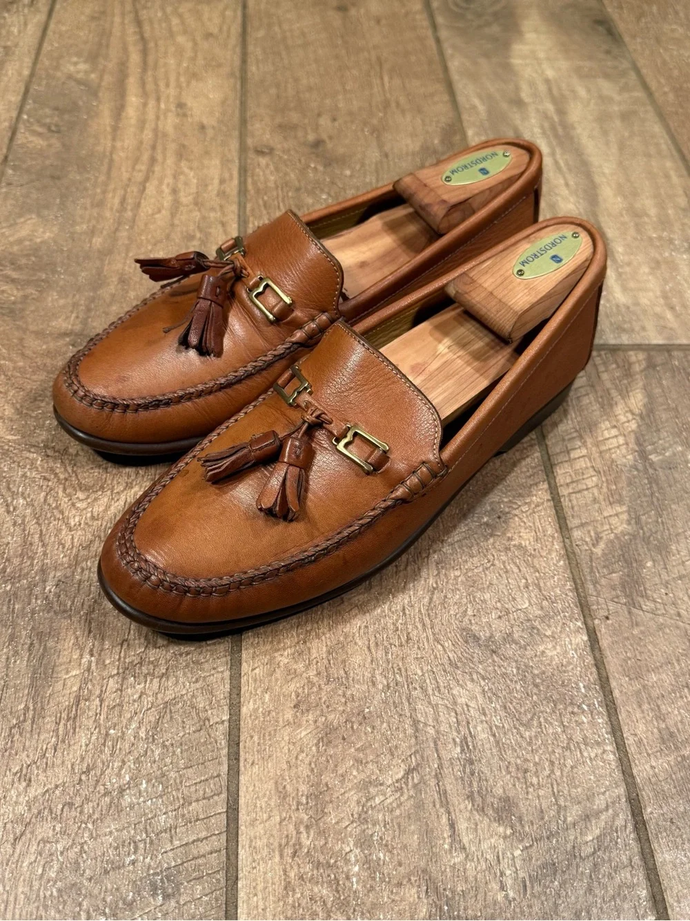 Bruno Magli Men’s Size 8.5 M Tan Leather Tassel Loafers Made In Italy